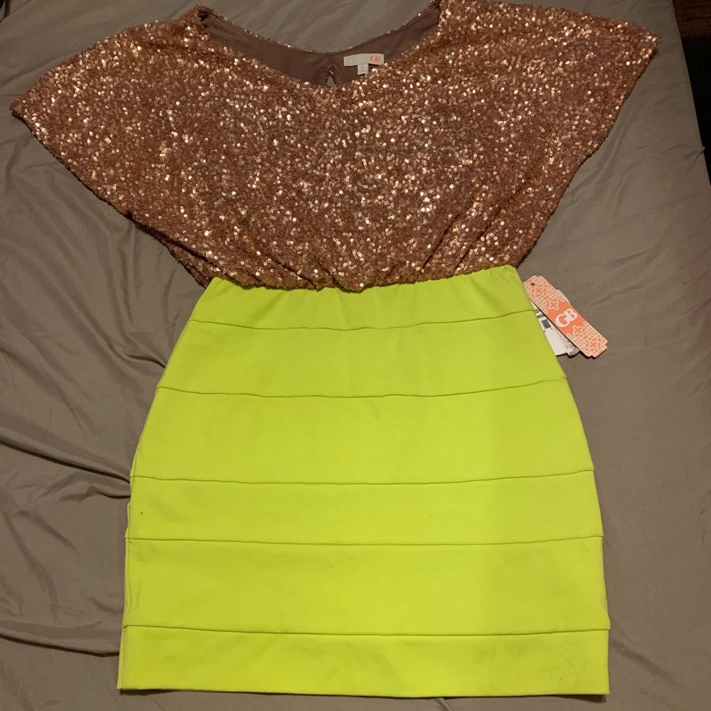 Bright colored, fun evening dress